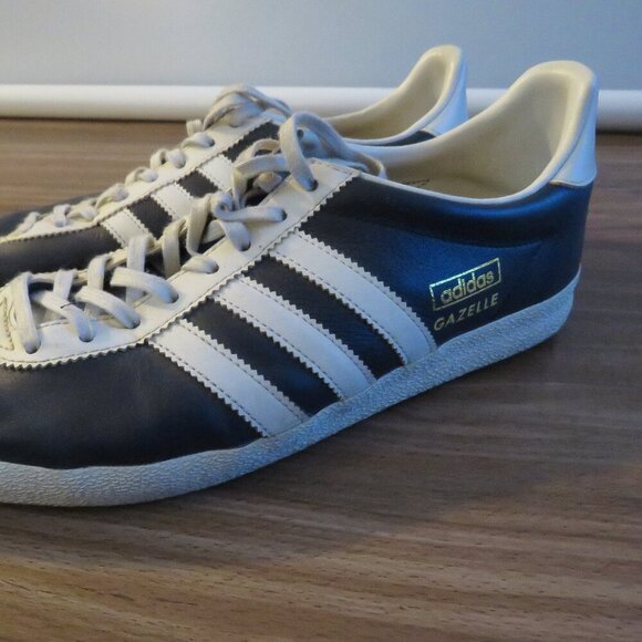 ADIDAS Gazelle OG Legend Ink & Running White Sneakers Shoes Retro Men's US 8.5 - Picture 3 of 15